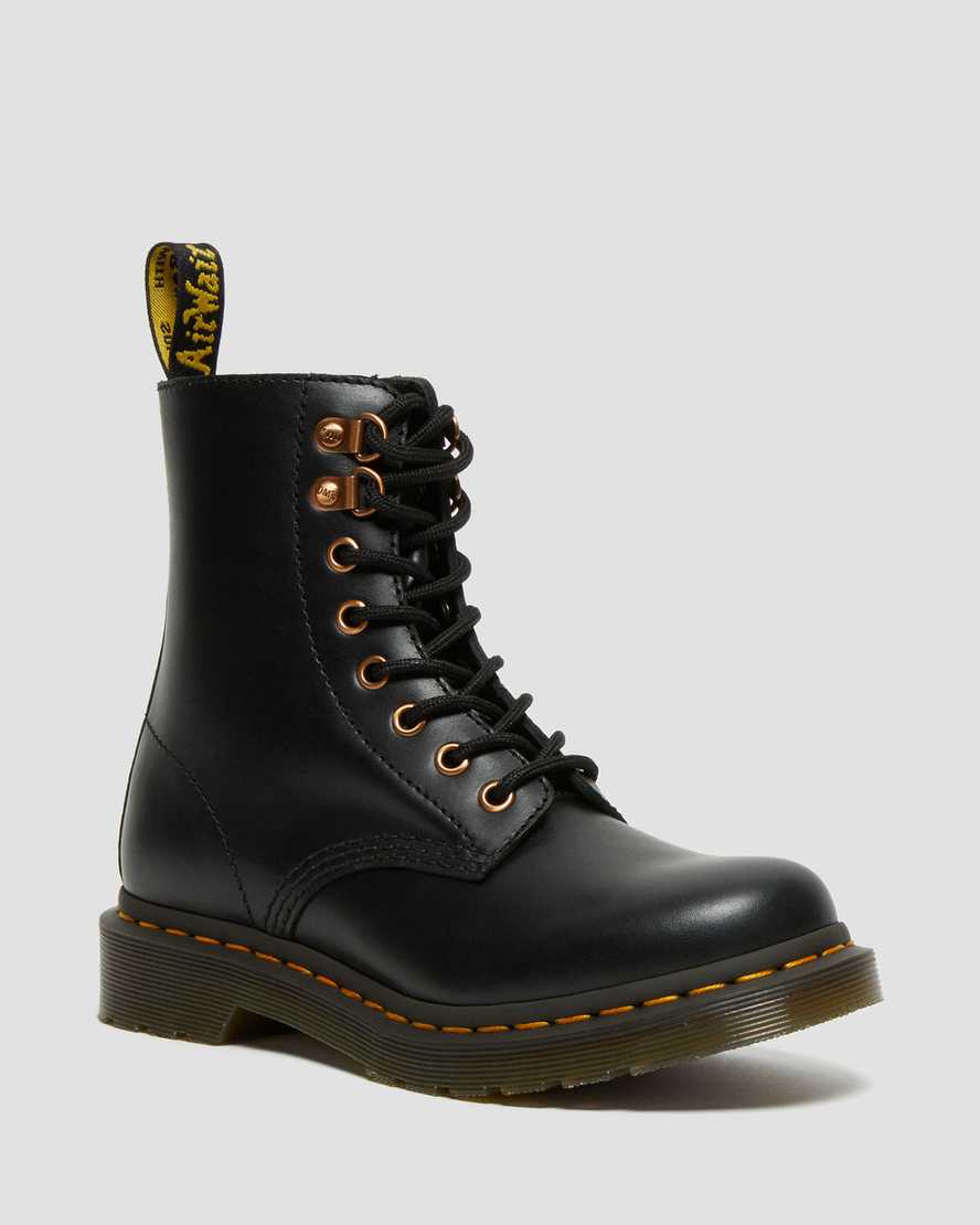 Dr. Martens 1460 Pascal Rose Gold Hardware Deri Kadın Bağcıklı Bot - Bot Siyah |OHLVF0273|